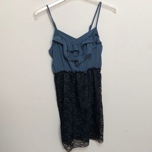Blue and black lace dress